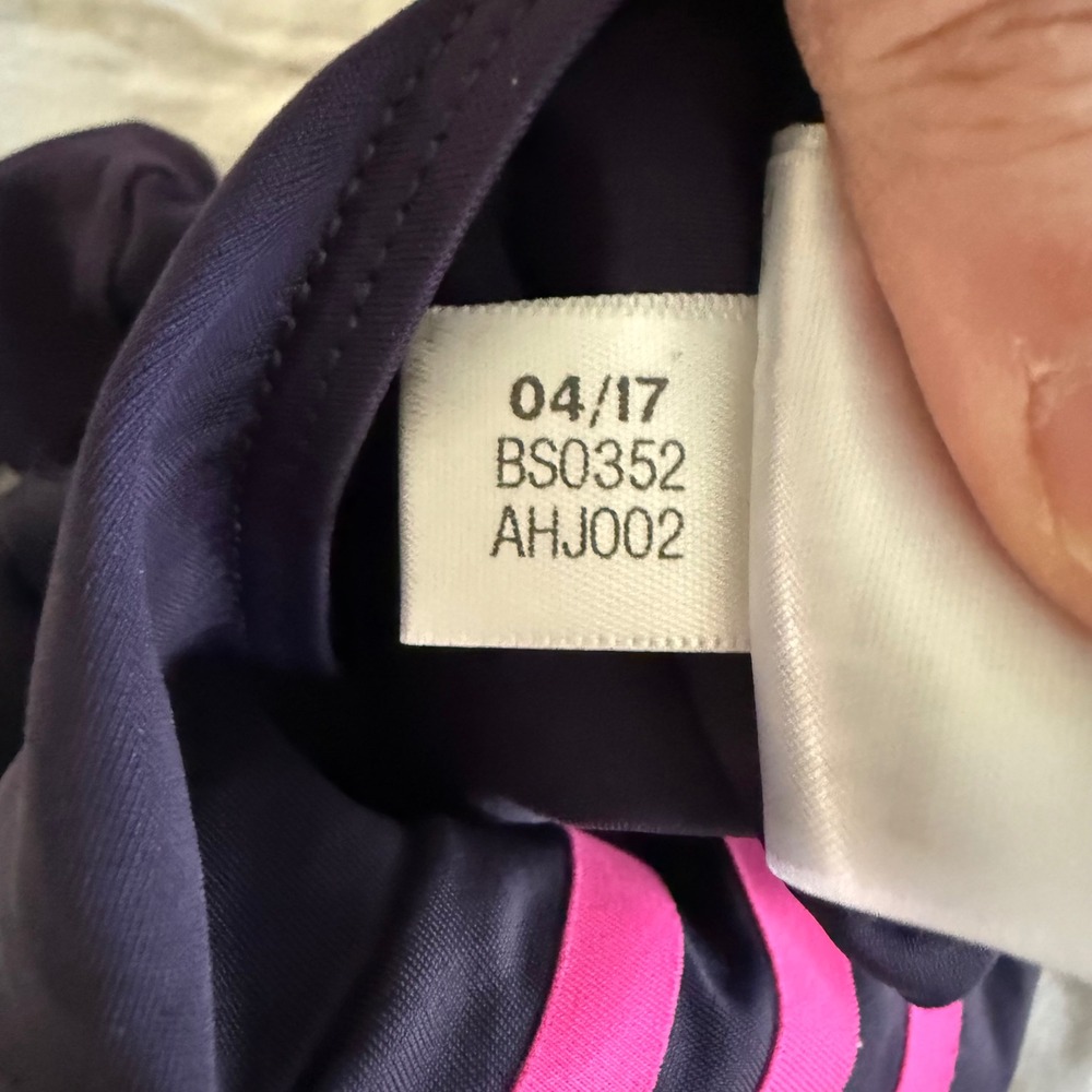 ADIDAS Essence Navy Core 3-Stripes Girls One Piece Swimsuit, 9/10 - Picture 6 of 7